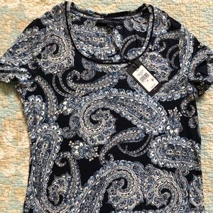 Tommy Hilfiger Navy Paisley Casual Shirt Med NWT